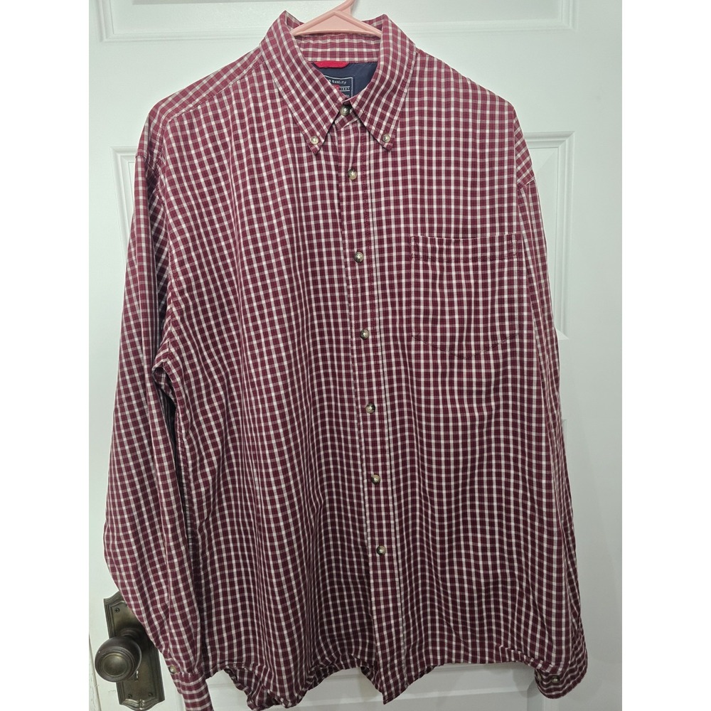 Wrangler Mens Button Shirt Size Large Red, White blue